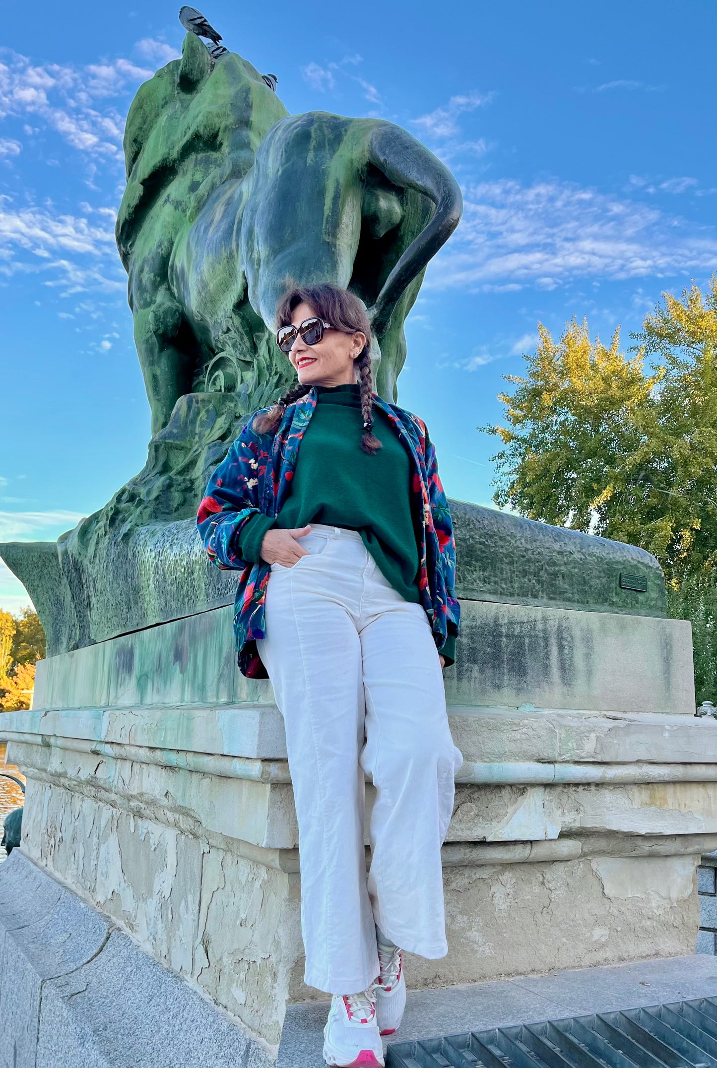 Chaqueta de terciopelo reversible pájaros