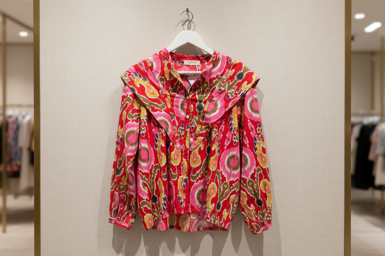 Camisa algodón tonos rojos mujer tendencia primavera verano