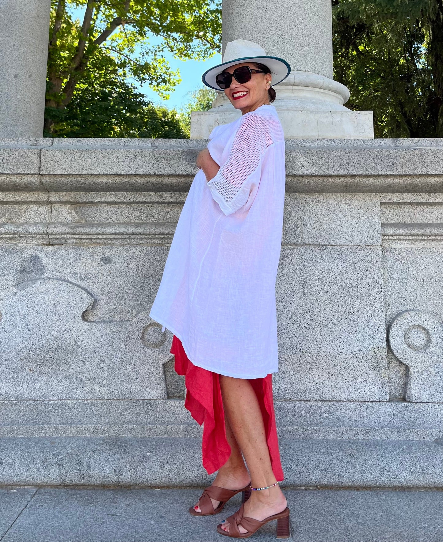 Lino-Chaqueta-Vestido blanco.