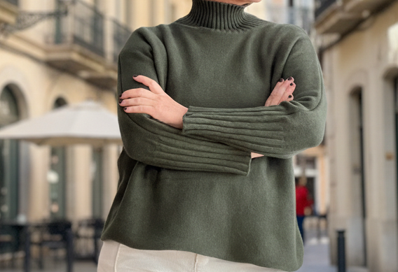 Jersey de punto Verde Oliva