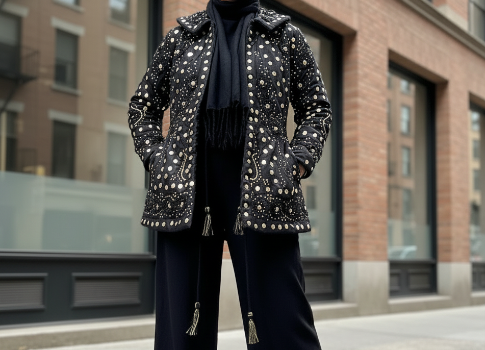 Chaqueta Ėtnica Negra / Oro