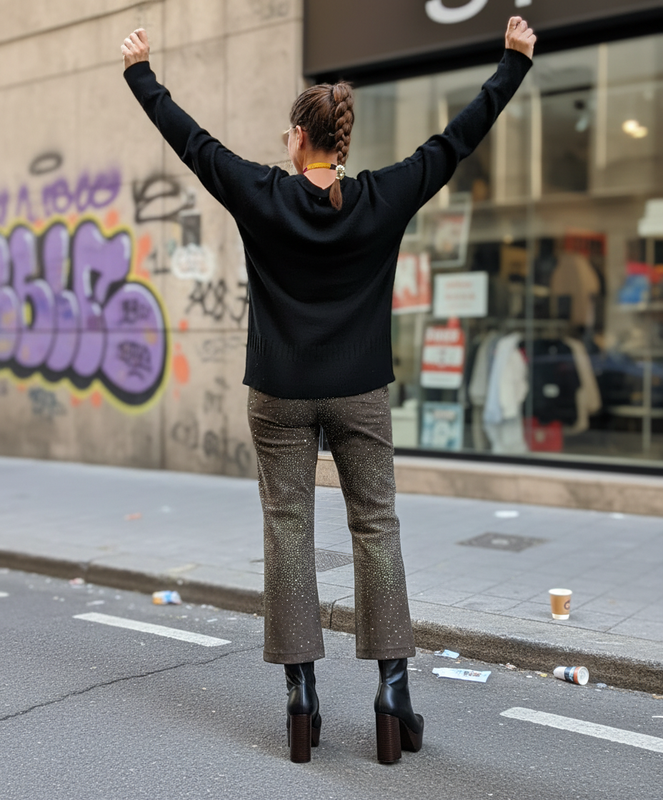 Jersey de punto negro / rojo