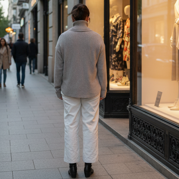 Jersey de punto topo claro