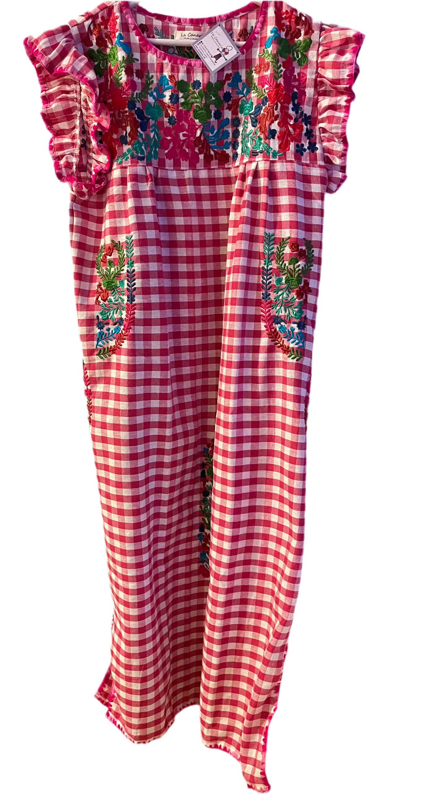 Vestido Vichy fucsia