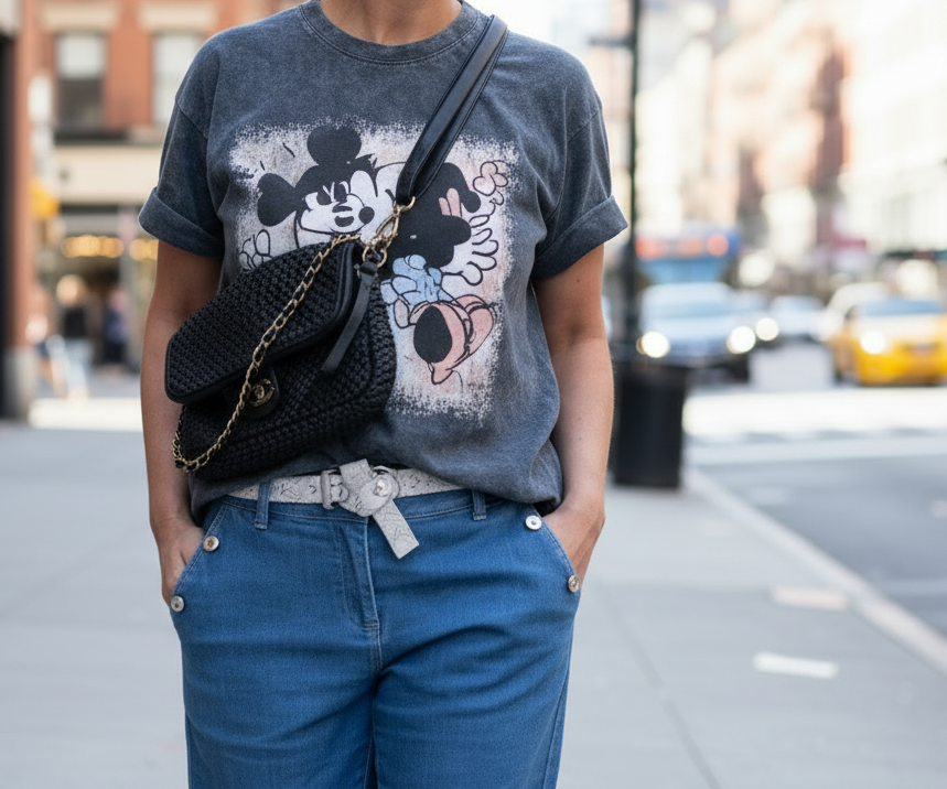 Bolso bandolera trenzado negro