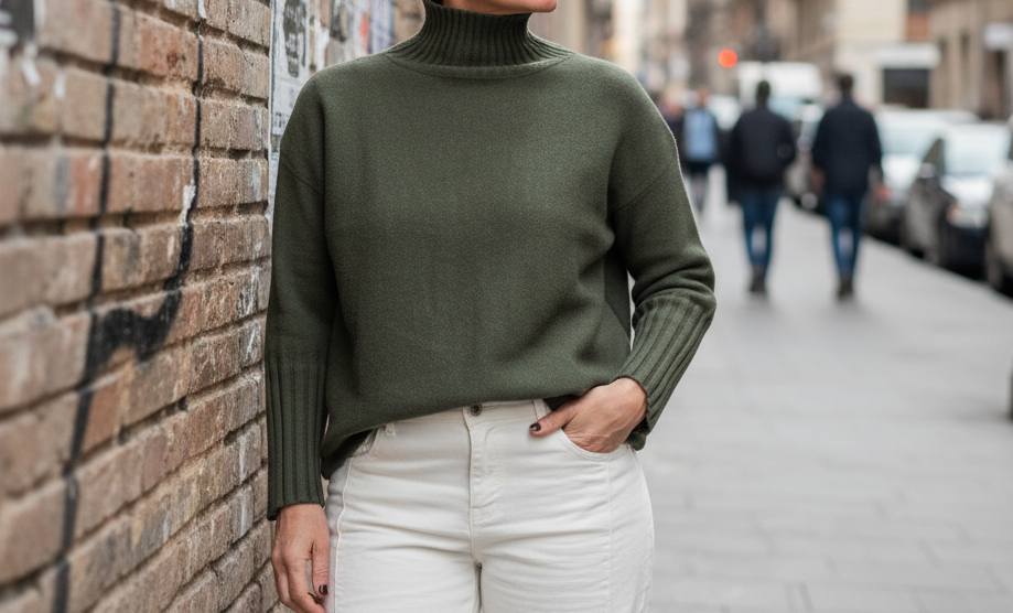 Jersey de punto Verde Oliva