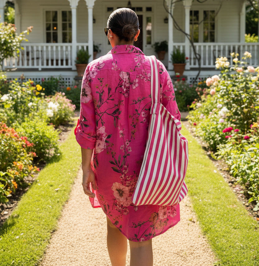 Lino- Vestido / Chaqueta / Fucsia / Rosa Palo / Celeste