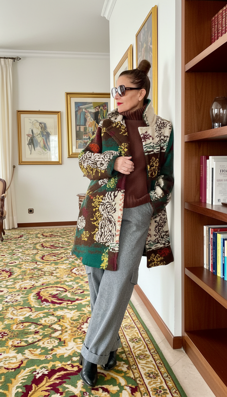 Abrigo Jacquard Multicolor