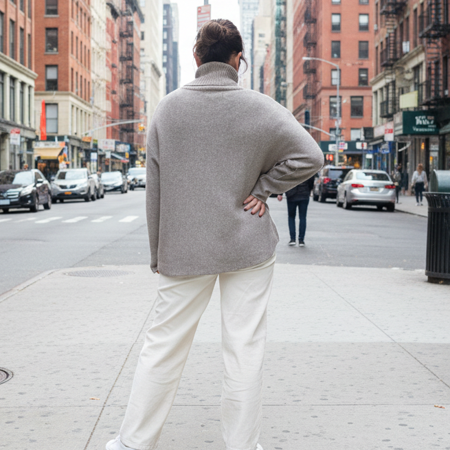 Jersey de punto topo claro