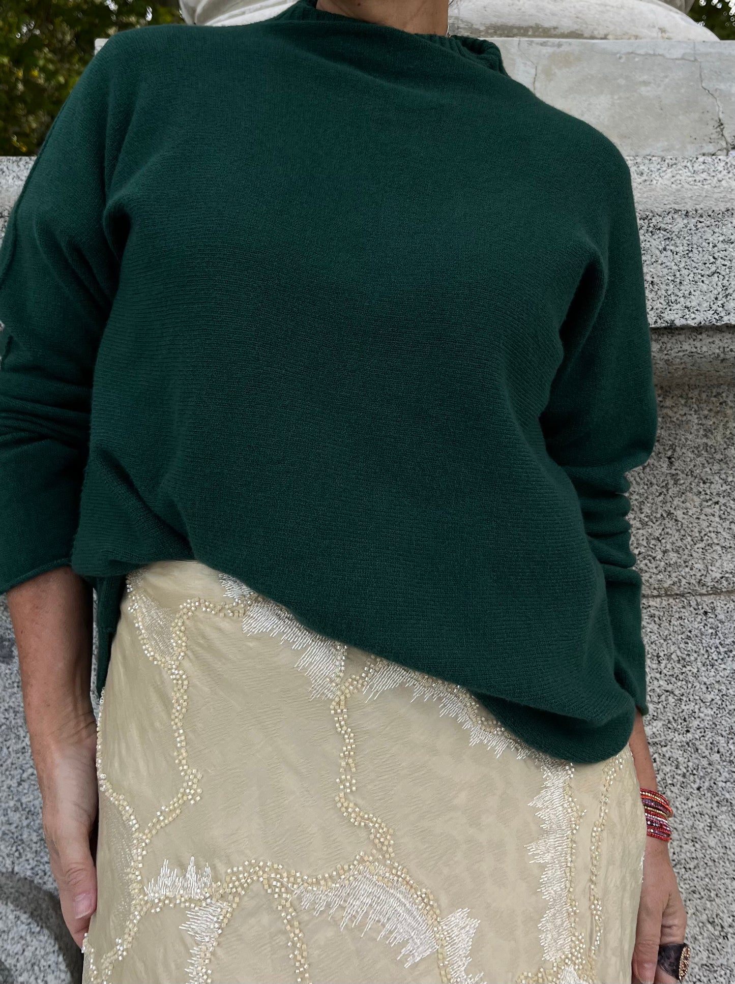 Falda Bordada Champagne