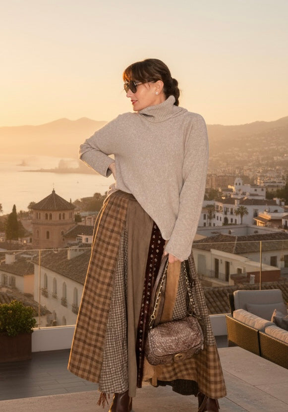 Jersey de punto topo claro