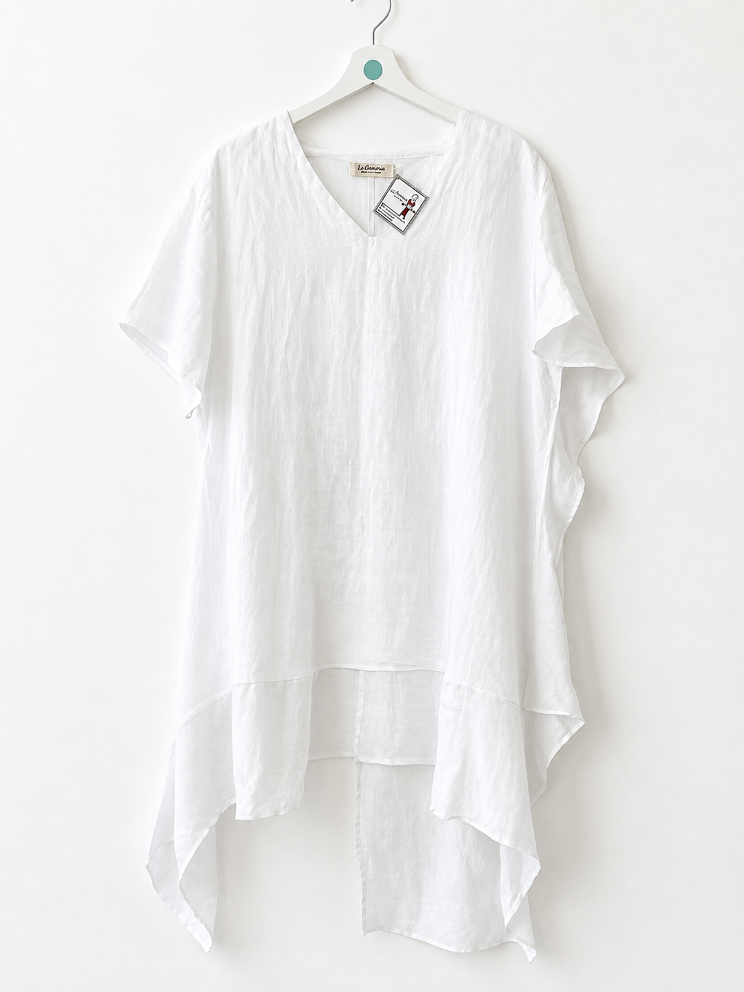 Vestido de lino blanco diseño asimétrico