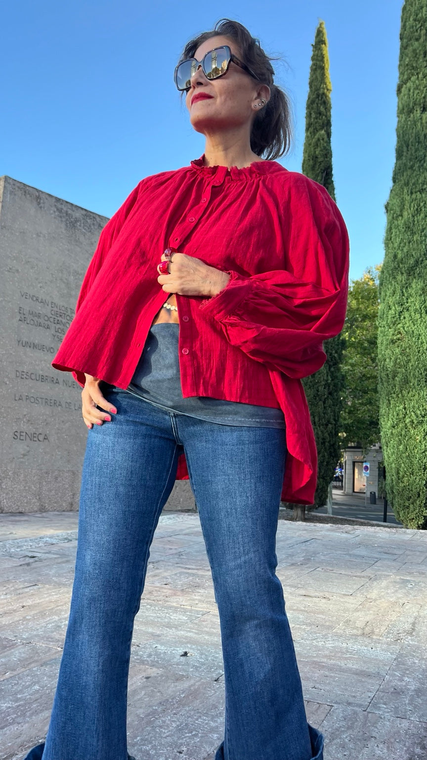 Camisa chaqueta rojo frambuesa La Canaria foto 1