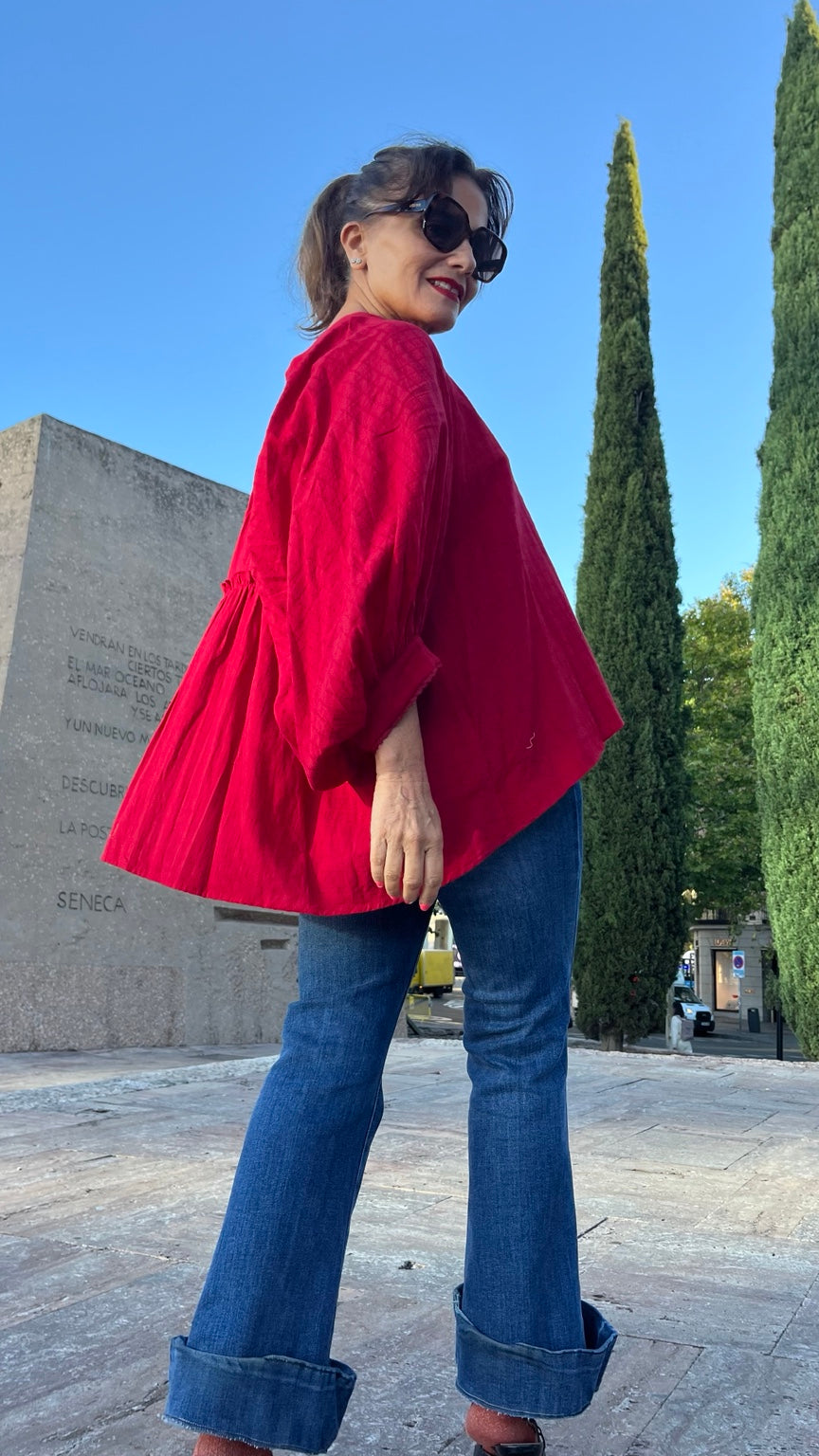 Camisa chaqueta rojo frambuesa La Canaria foto 2