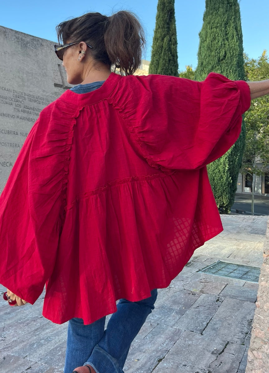 Camisa chaqueta rojo frambuesa La Canaria foto 7