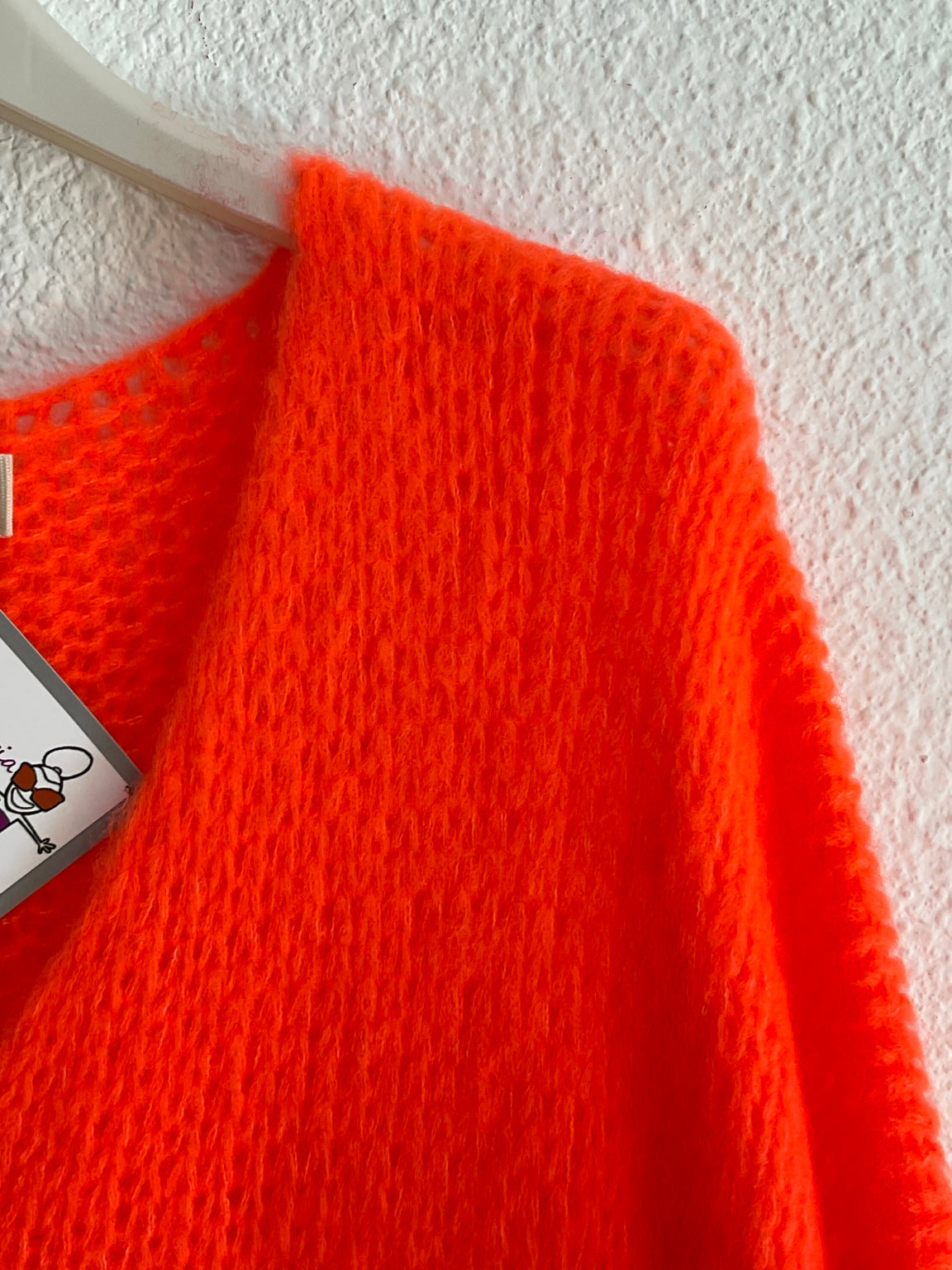 Camisola de malha laranja fluorescente oversize, La Canaria